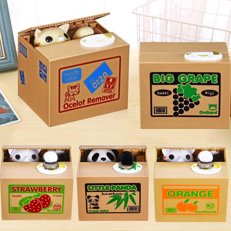 Kids Education Money - Cat Panda Stealing Coin Money Boxes