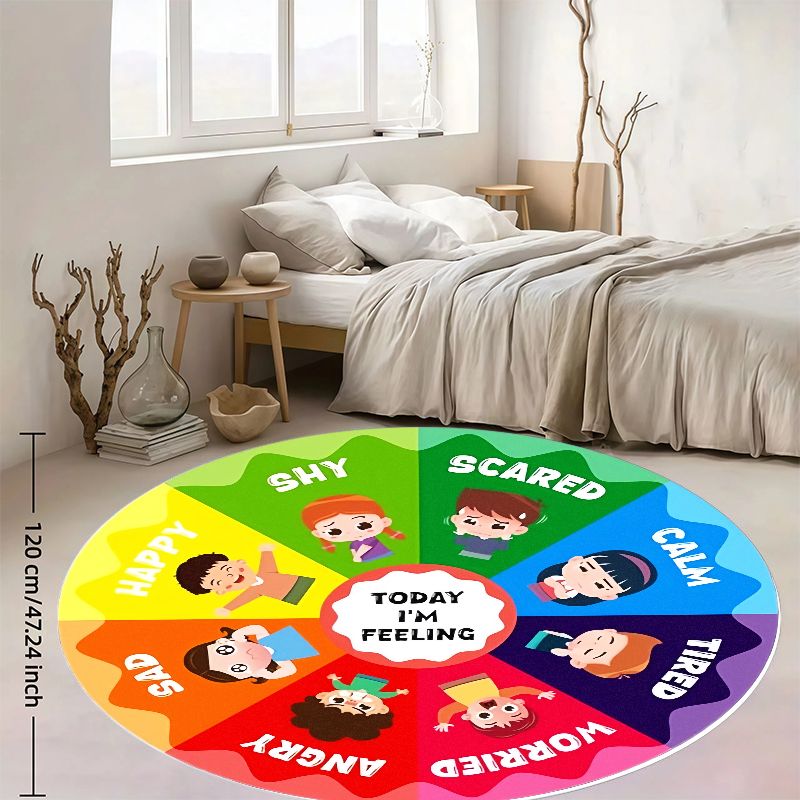 Emotion Wheel Kids Round Rug F - Kids Education Charts 评论和价格