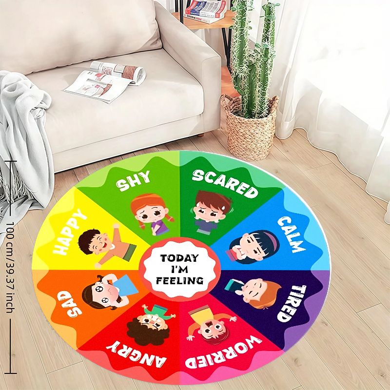 Emotion Wheel Kids Round Rug F - Kids Education Charts 评论和价格