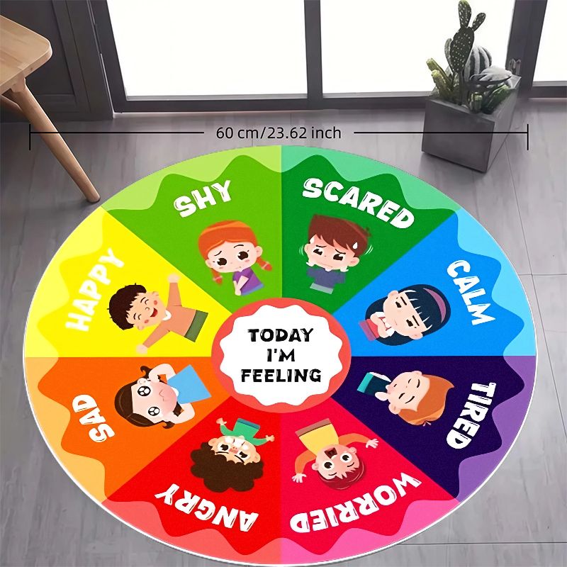 Emotion Wheel Kids Round Rug F - Kids Education Charts 评论和价格