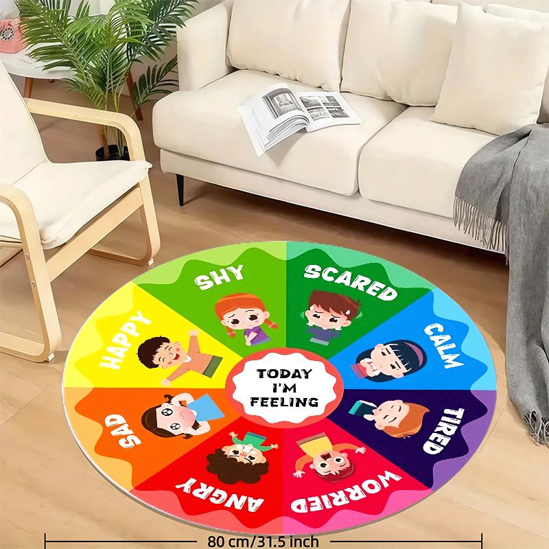 Emotion Wheel Kids Round Rug F - Kids Education Charts 评论和价格