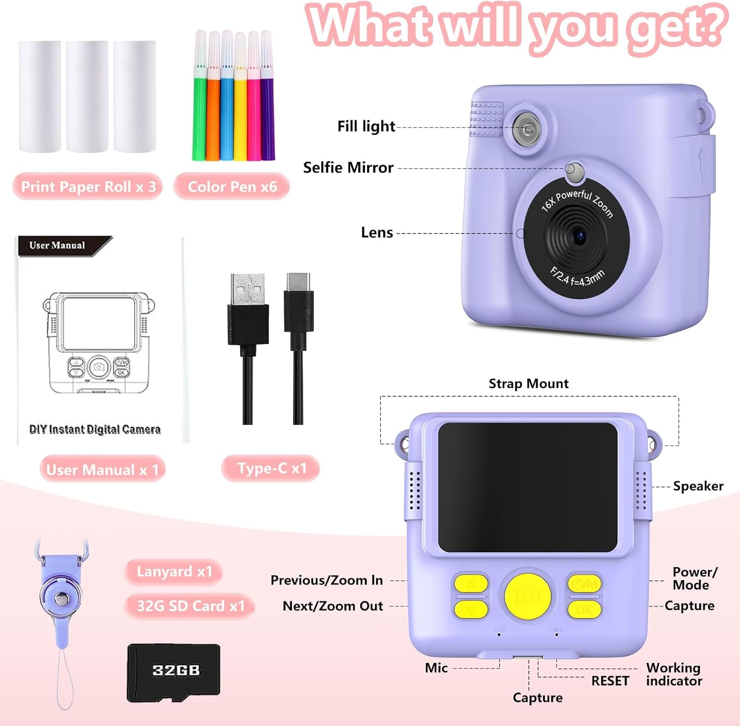 InstantPrint Camera for Kids C - Kids Education News 评论和价格