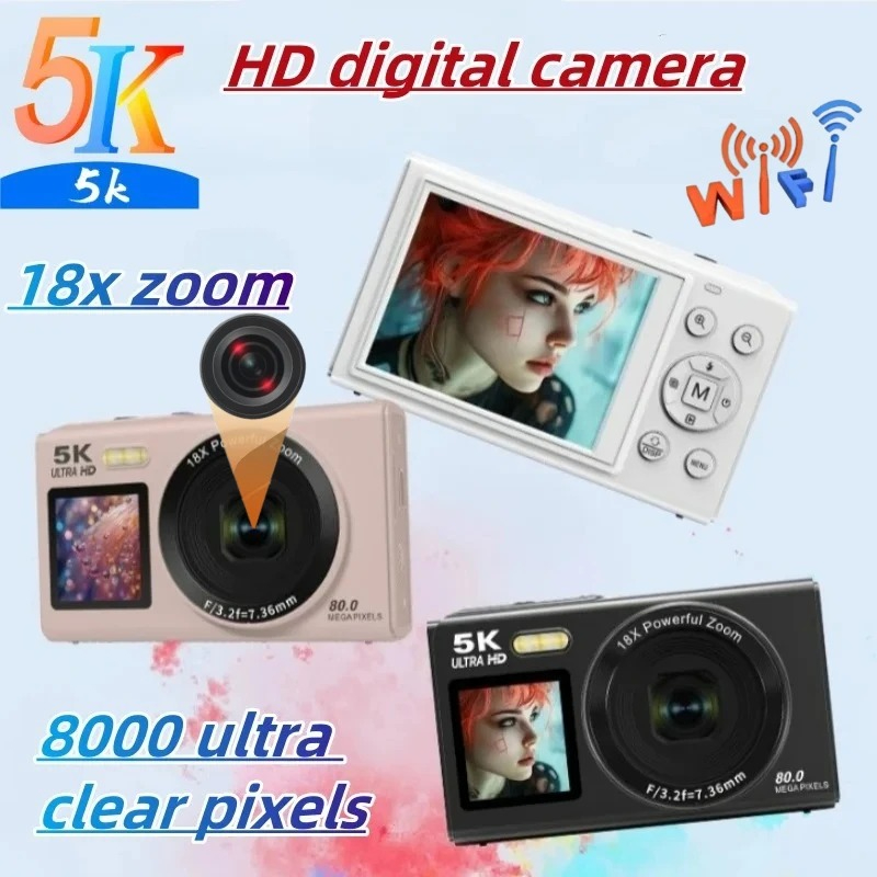 5K HD Digital Camera WiFi 80MP - Kids Education News 评论和价格