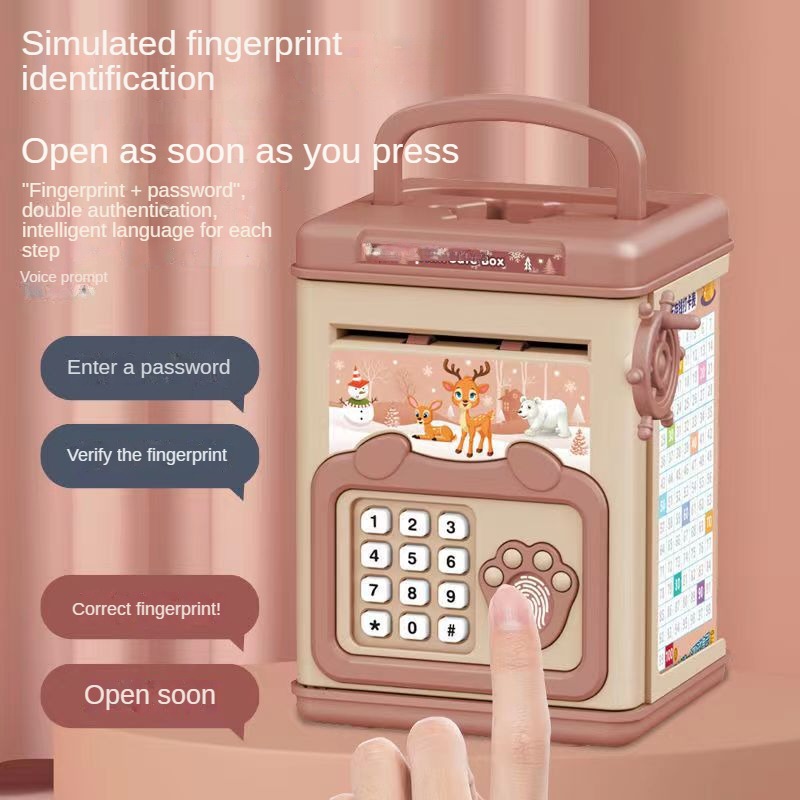 Money Box with Fingerprint Pig - Kids Education Money 评论和价格