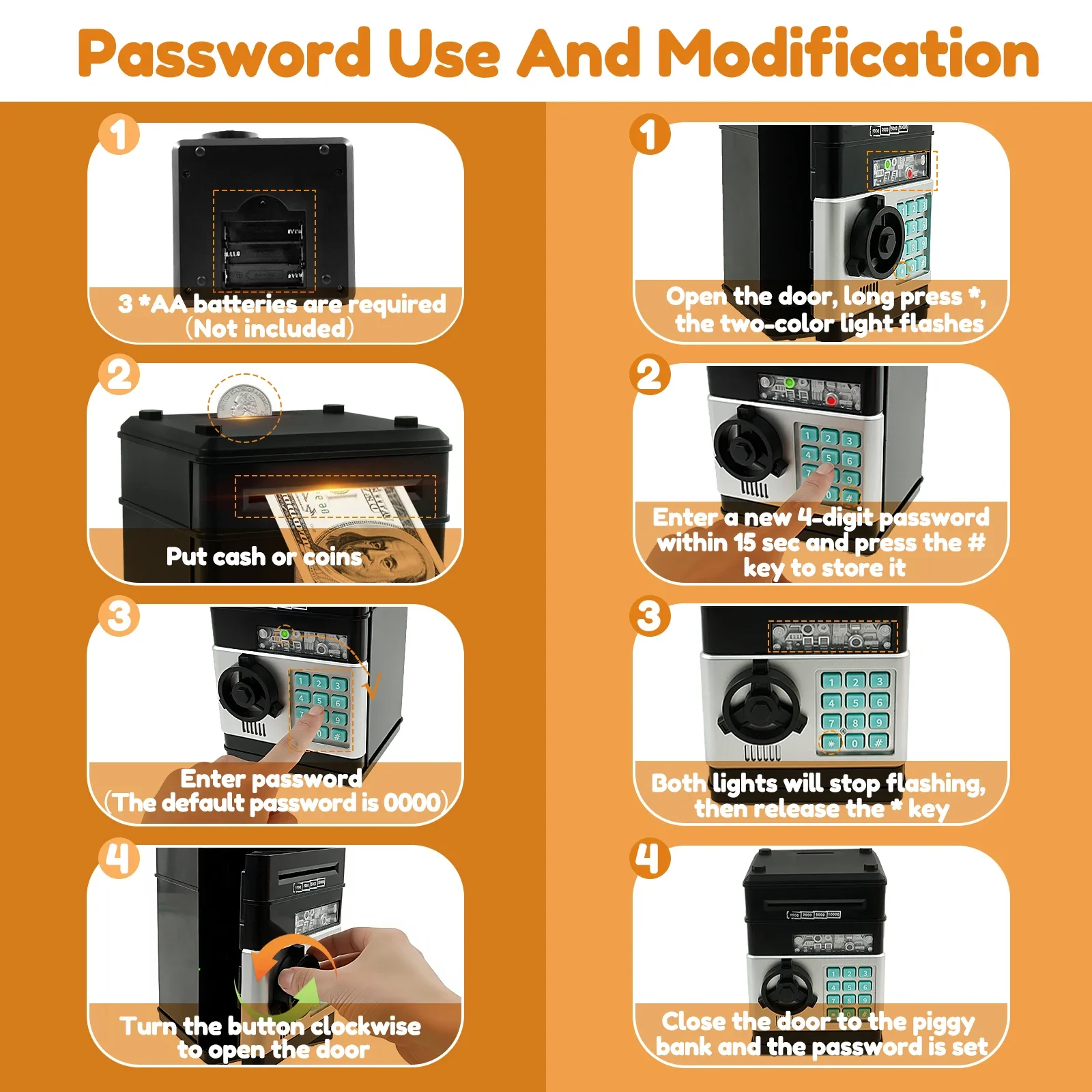 Electronic Password Money Bank - Kids Education Money 评论和价格