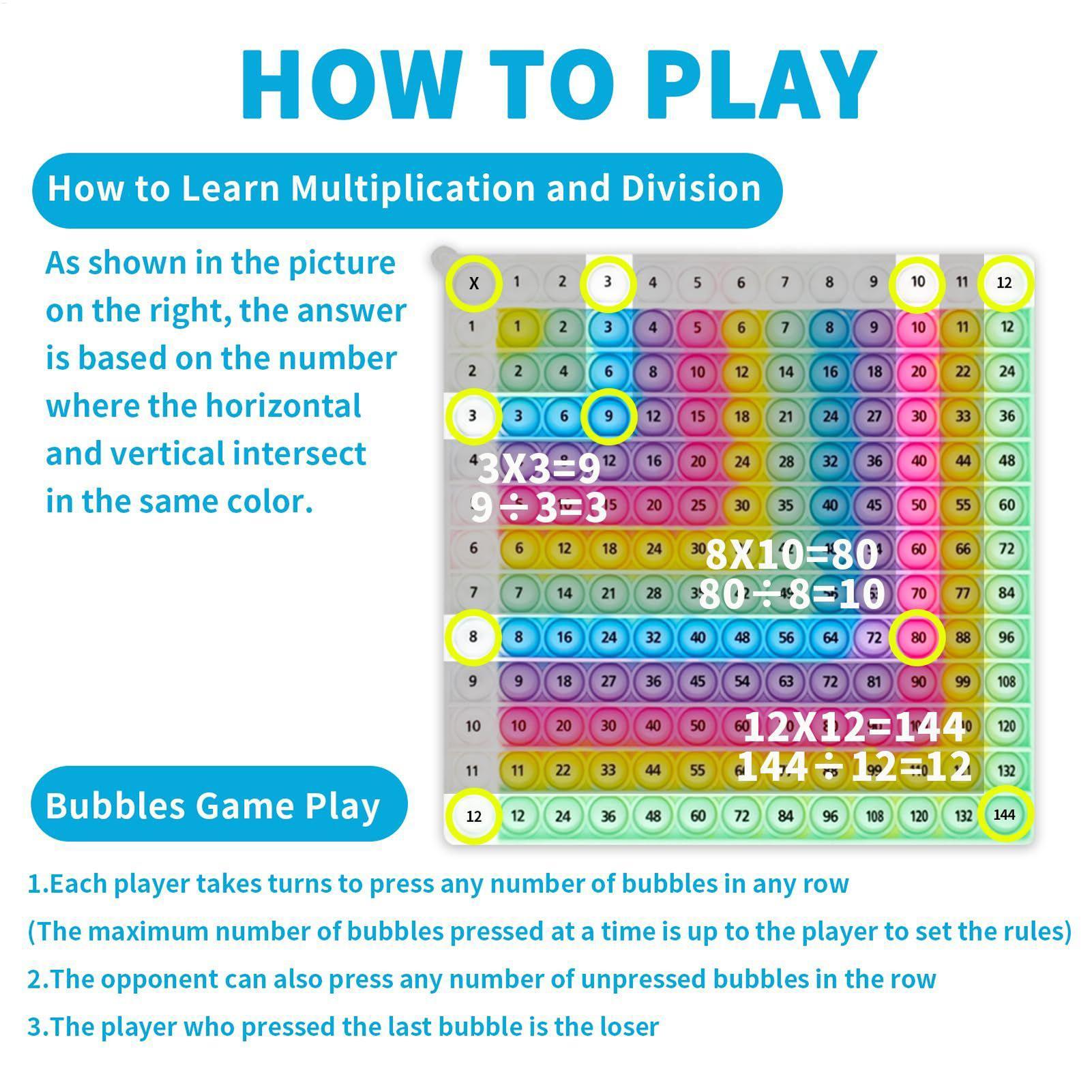 Rainbow Silicone Multiplicatio - Kids Education Charts 评论和价格